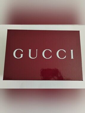 Gucci EMPTY Gift Box Glossy Burgundy 14.5x10x5.5 Inches With Tissue